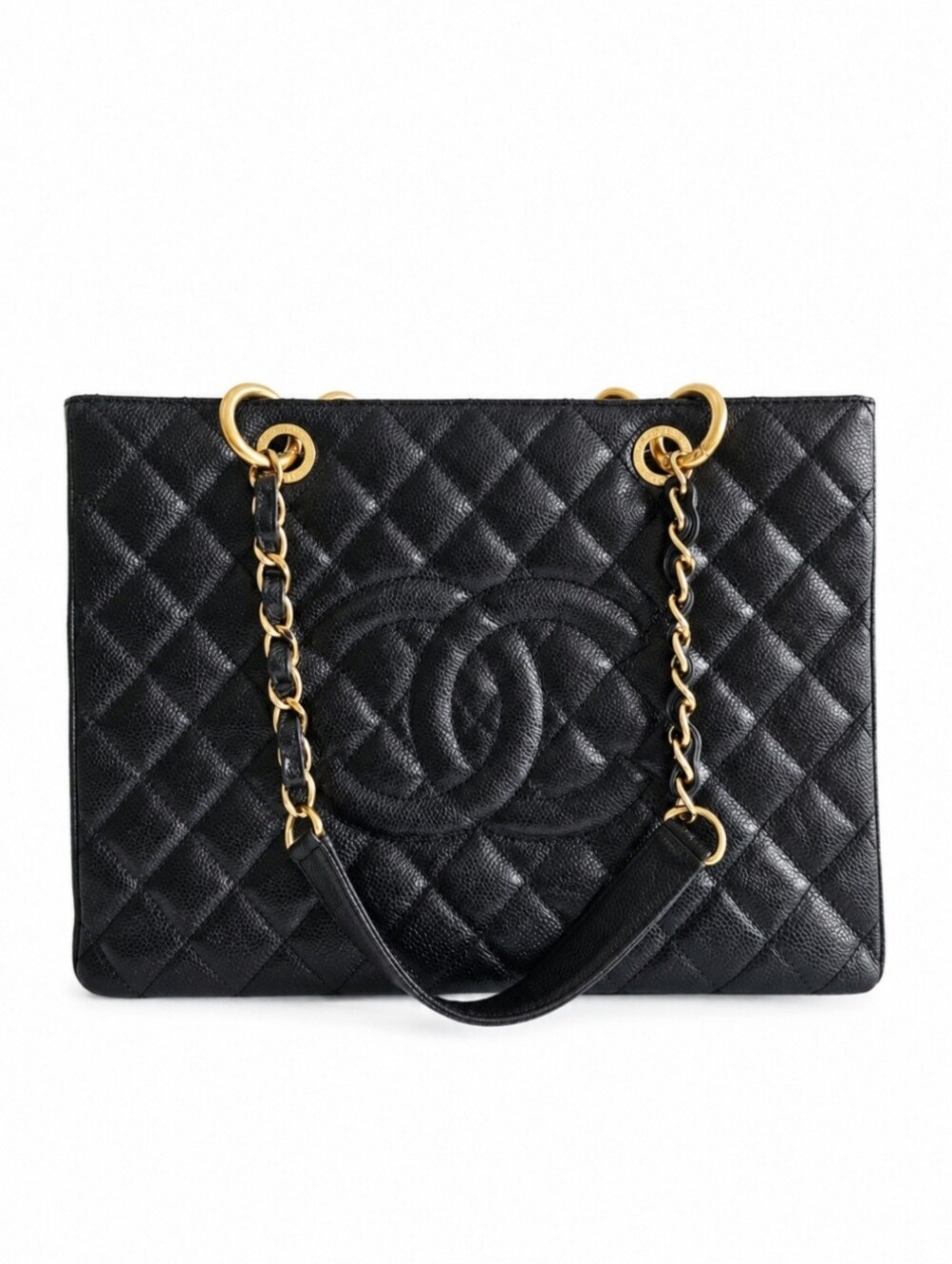 Chanel Black Quilted Caviar Leather GST Shoulder Bag